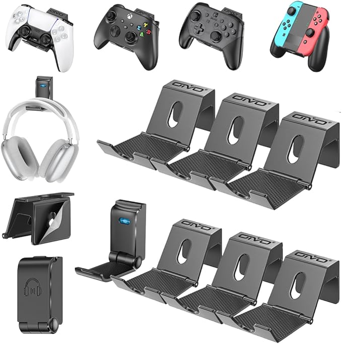 OIVO Controller & Headset Wall Mount Holder Stand, Foldable Headphone Stand by OIVO