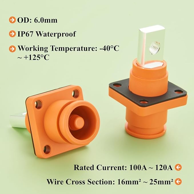 1 Set Battery Energy Storage Connector 100A 16mm² High Current HV Connectors - Image 4