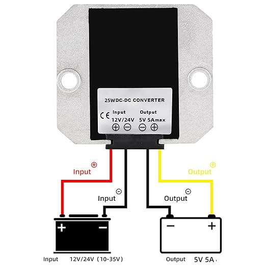 MGGi DC/DC Voltage Reducer Converter Regulator 12V 24V Step Down to 5V 5A 25W - Image 6