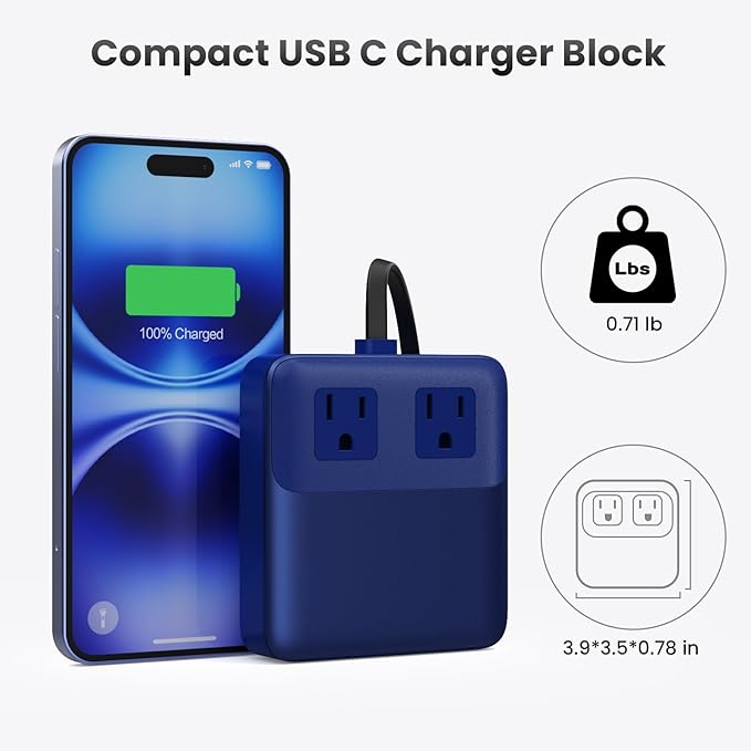 135W Charging Station USB C Power Strip, 6-in-1 GaN USB C Charger Block - Image 7