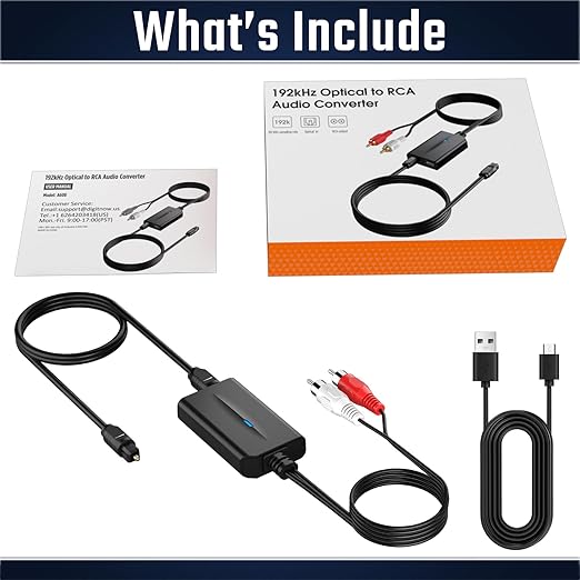 192kHz DAC Digital to Analog Audio Converter 7ft/2.1m Digital Audio Optical to - Image 7