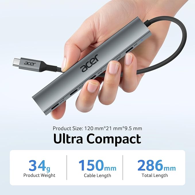 Acer 10 Gbps USB C Hub, USBC Splitter - Image 6