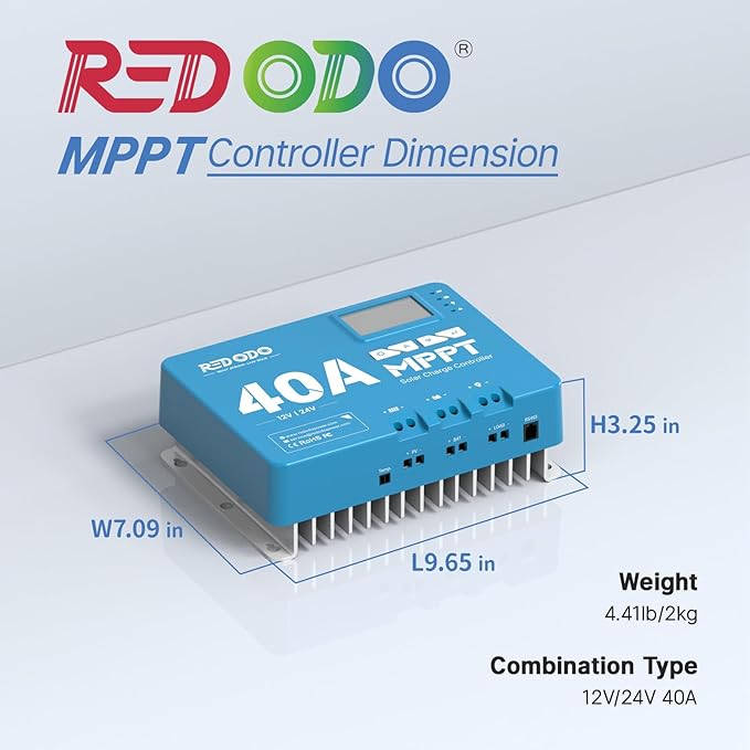 Redodo 40 Amp MPPT 12V/24V DC Input Solar Charge Controller - Image 3