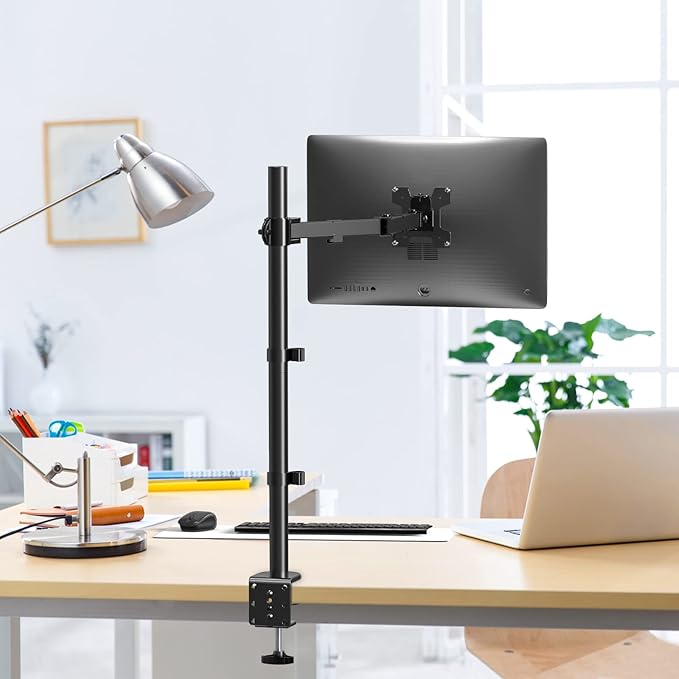 WALI Monitor Arm Mount for Desk, Single Extra Tall Computer Desk Mount - Image 2
