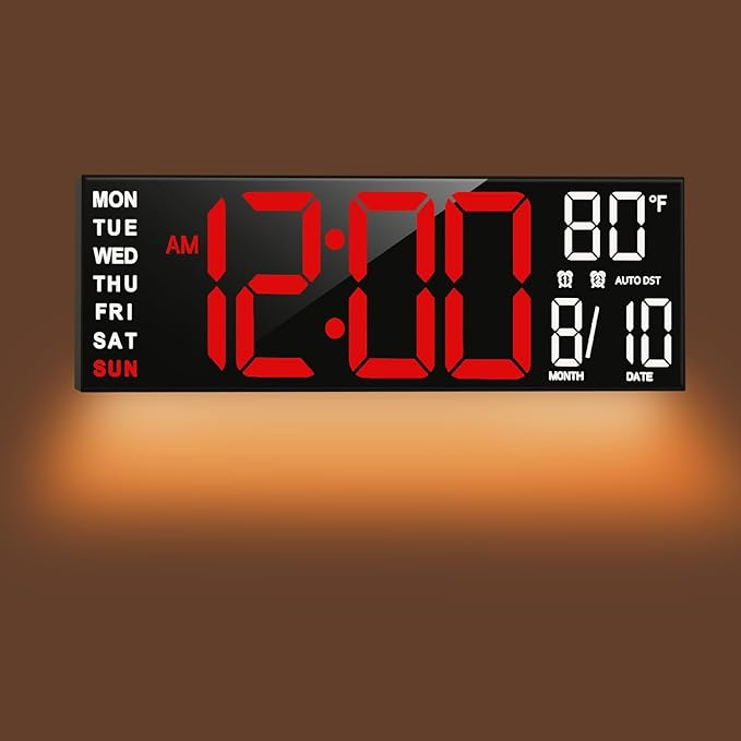 TrophyRak 16" Large Digital Wall Mount Clock, Count Down Timer, Big LED by TrophyRak