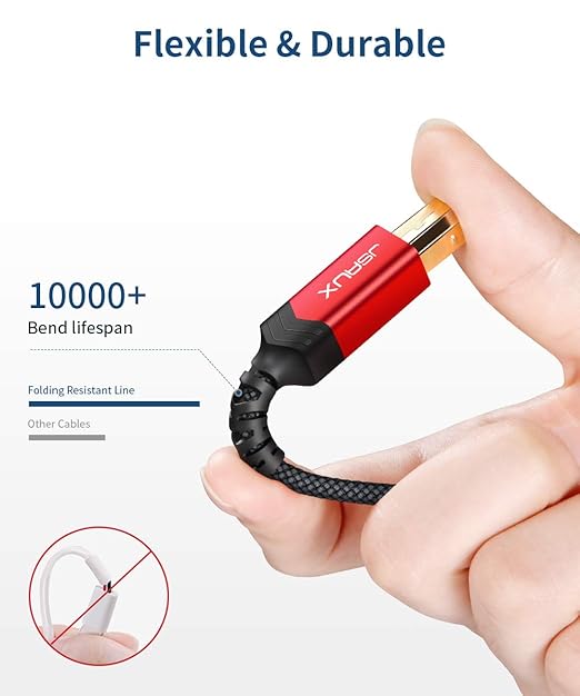 JSAUX USB 3.0 Printer Cable, Type A Male to B 3.0 Male USB 3.0 Type B Upstream - Image 3