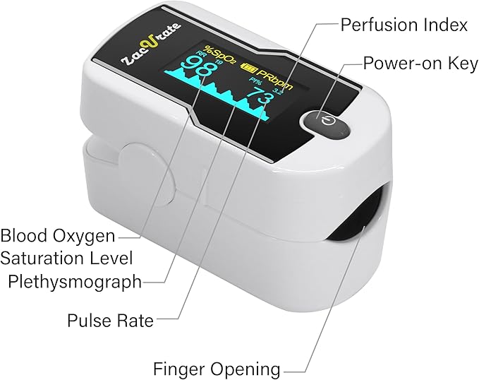 Zacurate 500E-B Wireless Bluetooth Fingertip Blood Pulse Oximeter Monitor - Image 4