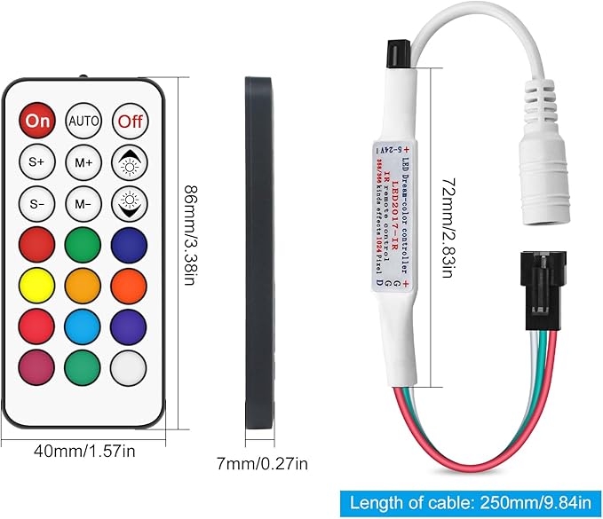 RGBZONE DC 5-24V Mini 21 Key IR Infrared Wireless RGB Remote Controller - Image 2