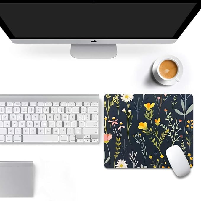 Dreamy Floral Pattern Square Mouse pad, Waterproof, Anti Slip Rubber Base - Image 6