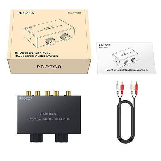 PROZOR 4-Way Stereo L/R Sound Channel Bi-Directional Audio Switcher, 2 in 4 Out - Image 9
