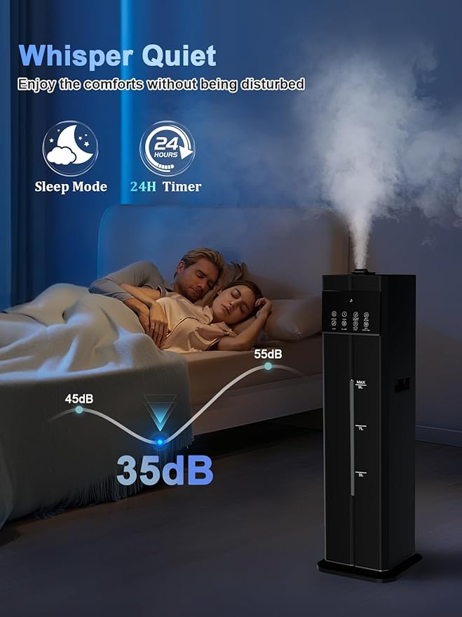 Zeova 9L/2.4Gal Smart Cool Mist Humidifier, Top Fill Quiet Humidifier Large Room - Image 6