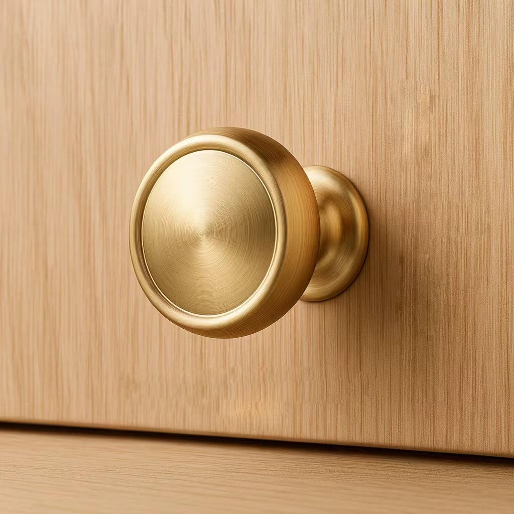 10 Pack Champagne Bronze Cabinet Knobs, 1-1/4 Inch Zinc Alloy Knob | Modern Furniture Hardware, Single Hole Hardware Handles Kitchen Cabinet Dresser Knob, Drawer Knobs