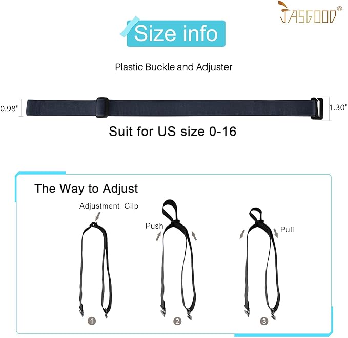 JASGOOD Women No Show Stretch Belt Elastic Web Strap Belt - Image 7
