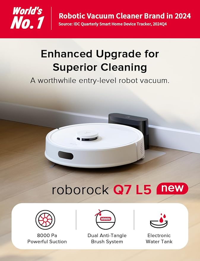 roborock Q7 L5 Robot Vacuum and Mop Combo, 000Pa Suction, Upgraded from Q5 Pro - Image 2