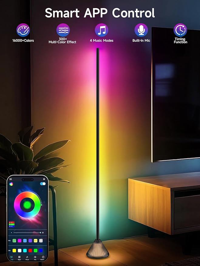 Tyute Corner Floor Lamp, Smart RGB LED Corner Lamp - Image 3