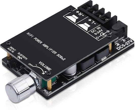 Audio Amplifier Board, ZK-502C Mini Bluetooth Amp Receiver 2.0 Channel 50W x 2 by ARRAROWN