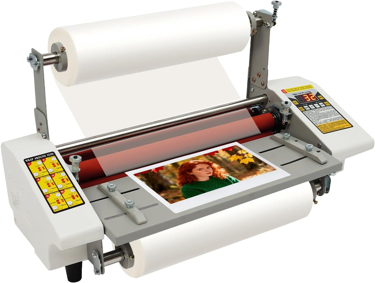 13 inch Laminator Machine Hot and Cold Roll Laminator 110V Digital Thermal