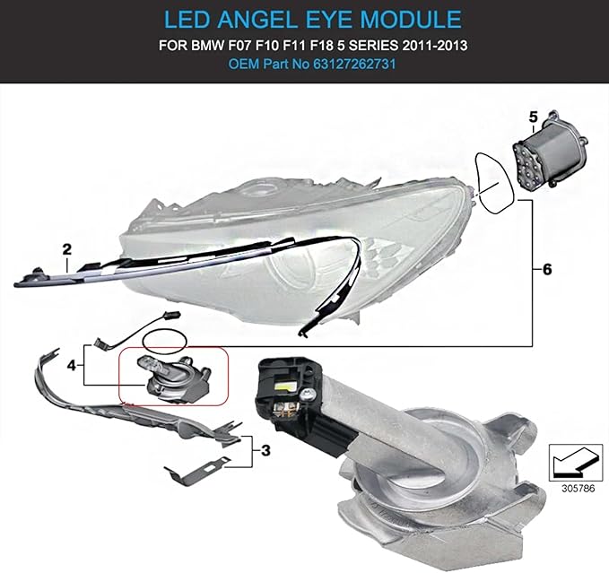 SOCAL-LED LIGHTING 63127262731 Daytime Running Light DRL Headlight Insert Diode - Image 5