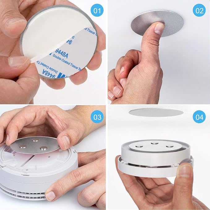 Magnetic Smoke Detector Sticky Pads Magnetic Adhesive Pads 3PCS Magnetic Smoke - Image 4