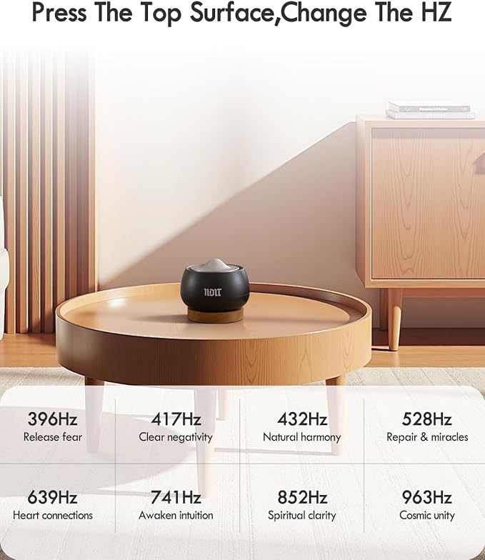 Portable Electronic Tibetan Singing Bowl, 8 Healing Frequencies, Auto/Manual - Image 5