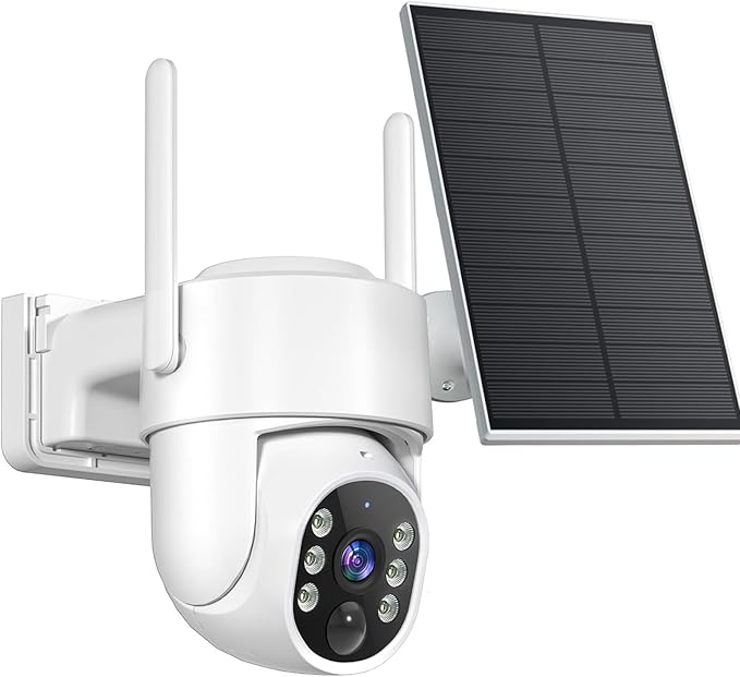 Gianteye 4MP Solar Security Cameras Wireless Outdoor, WiFi Security Camera by STARTWITHGianteye