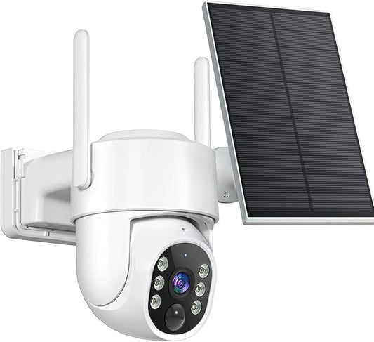 Gianteye 4MP Solar Security Cameras Wireless Outdoor, WiFi Security Camera by STARTWITHGianteye