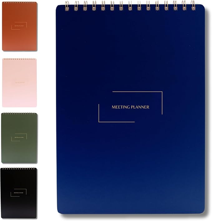 | Meeting Notebook for Work | 8.25" x 11.75" | Project Planner | Simple Design by MerelyHome