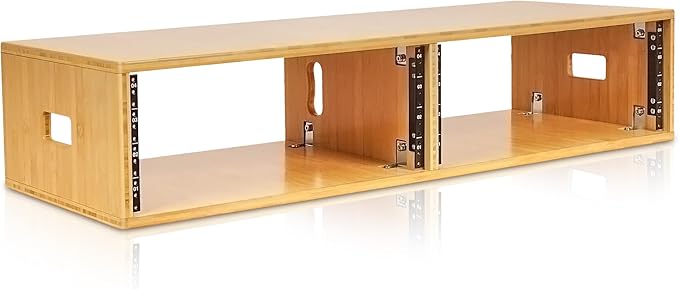 Sound Town DIY 2 x 4U Studio Rack, Solid Carbonized Bamboo, by SOUNDTOWN