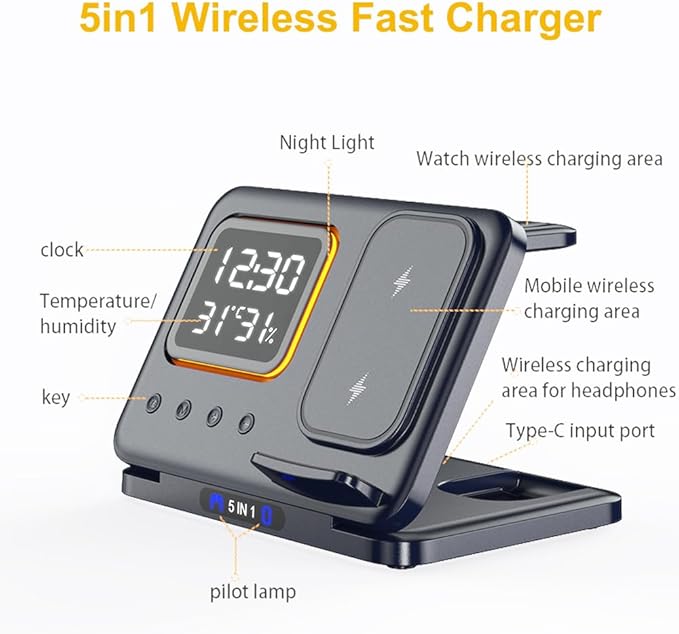 AYI 5in1 Multi Functional Wireless Charging Station - Image 3