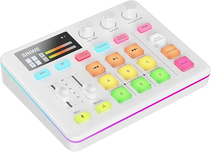 SINWE G1 Gaming Audio Mixer, RGB Audio Interface by SINWE