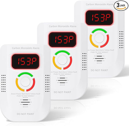 3 Pack Carbon Monoxide Detector, Plug-in Wall Carbon Monoxide Alarm, Portable by Dellershownow
