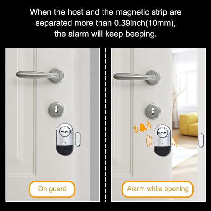Door Alarms When Opened for Kids Safety, 4 Pack 120dB Loud Window Sensors for - Image 2