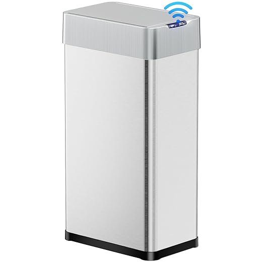 TLSUNNY 21.1 Gallon Automatic Trash Can, Stainless Steel Motion Sensor Garbage - Image 2