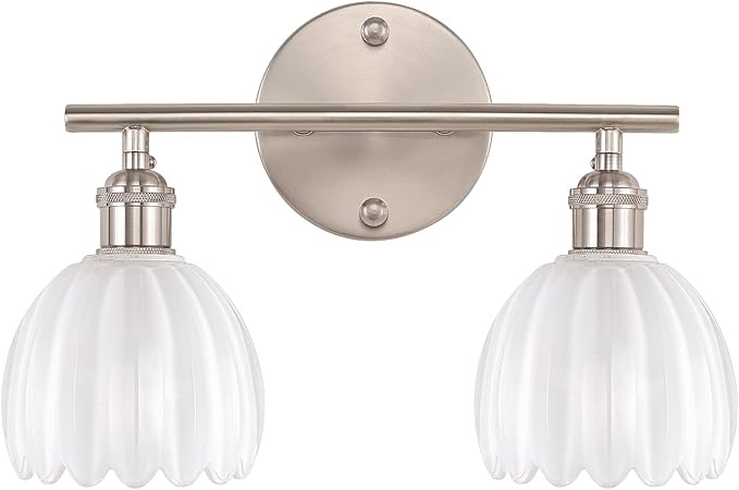 Shenmoyl Bathroom Light Fixtures, 2-Light Vanity Wall Light Over Mirror by Shenmoyl