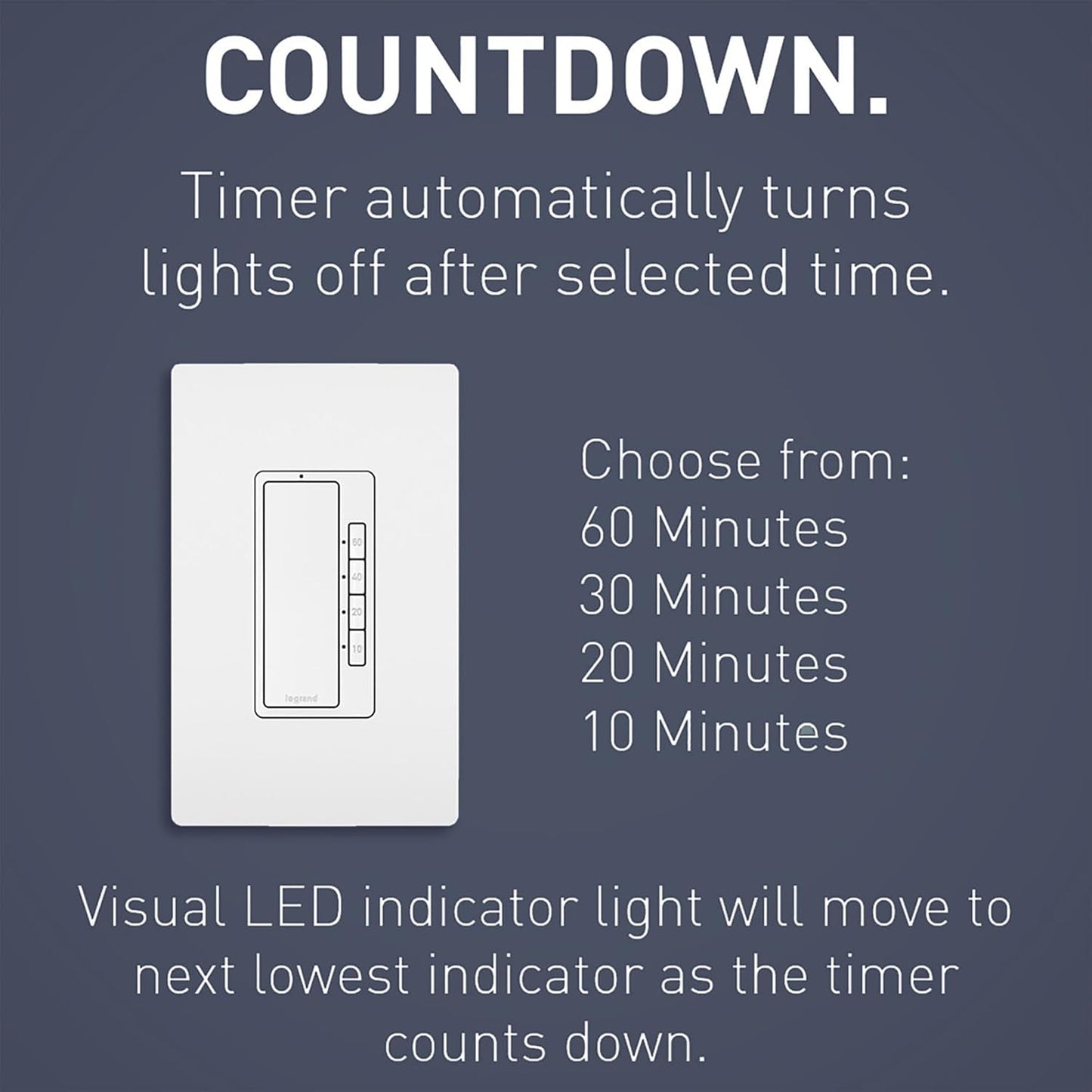 Legrand Radiant Ultimate Bathroom Bundle - Dimmer+Paddle Switch for Lights (150W), 4 Button Options Timer for Exhaust Fan, Matching 2 Gang Screwless Wall Plate, White