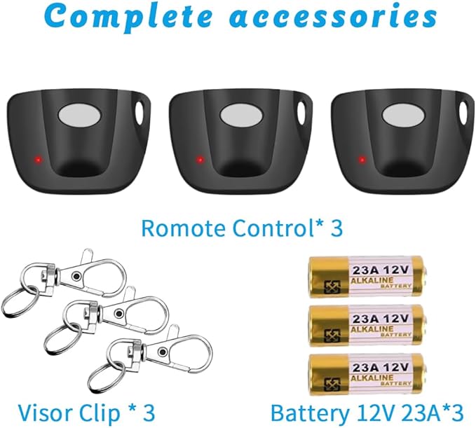 3-Pack 300MHz 10 dip Switch for Multicode Garage Gate Door Opener Remote Control - Image 7