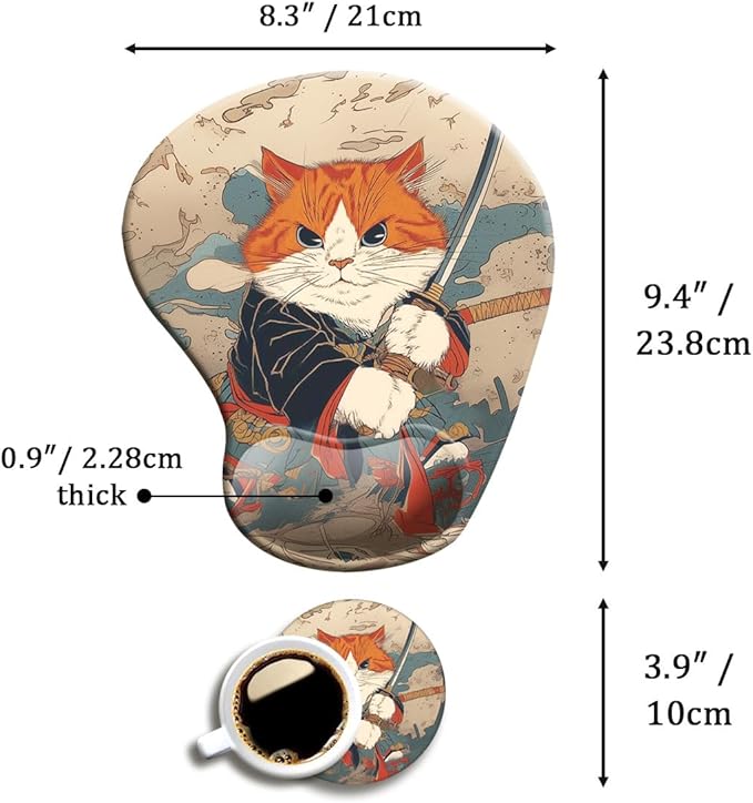 Ergonomic Mouse Pad with Wrist Support, Mouse Pad with Wrist Rest and Coaster - Image 5
