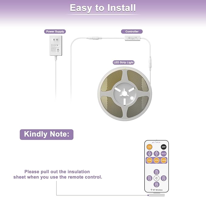MIWISE RF Remote Dimmer for Single Color LED Strip Lights, 13-Key Wireless - Image 5