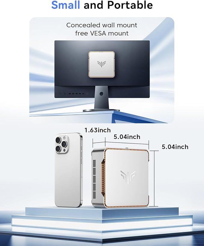KAMRUI Pinova P2 Mini PC, AMD Ryzen 4300U Mini Computers, 16GB RAM 512GB SSD - Image 7