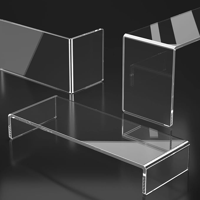 HIIMIEI Acrylic Display Riser, Thickened to 5mm Clear Rectangular Display Shelf - Image 8