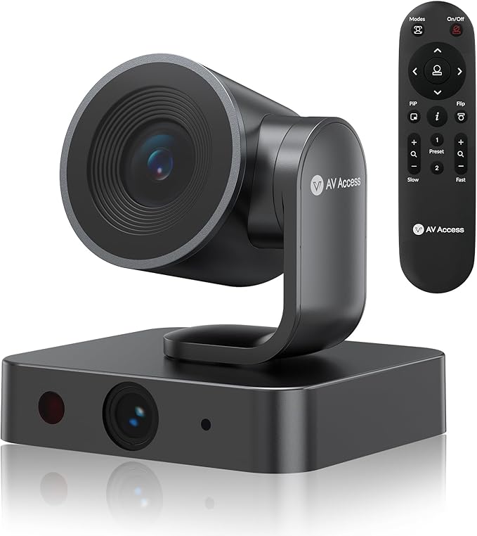 AV Access 4K Conference Room Camera, Dual Lens Cam, 3X Optical/5X Digital Zoom by ACTIONSGLOBALUSINC
