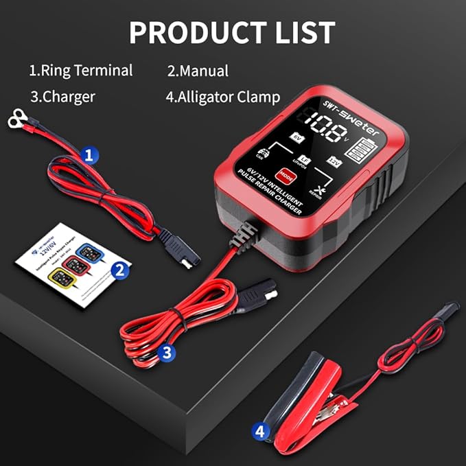 1.5A 6V/12V Smart Battery Charger – Automatic Maintainer, Trickle Charger & - Image 5