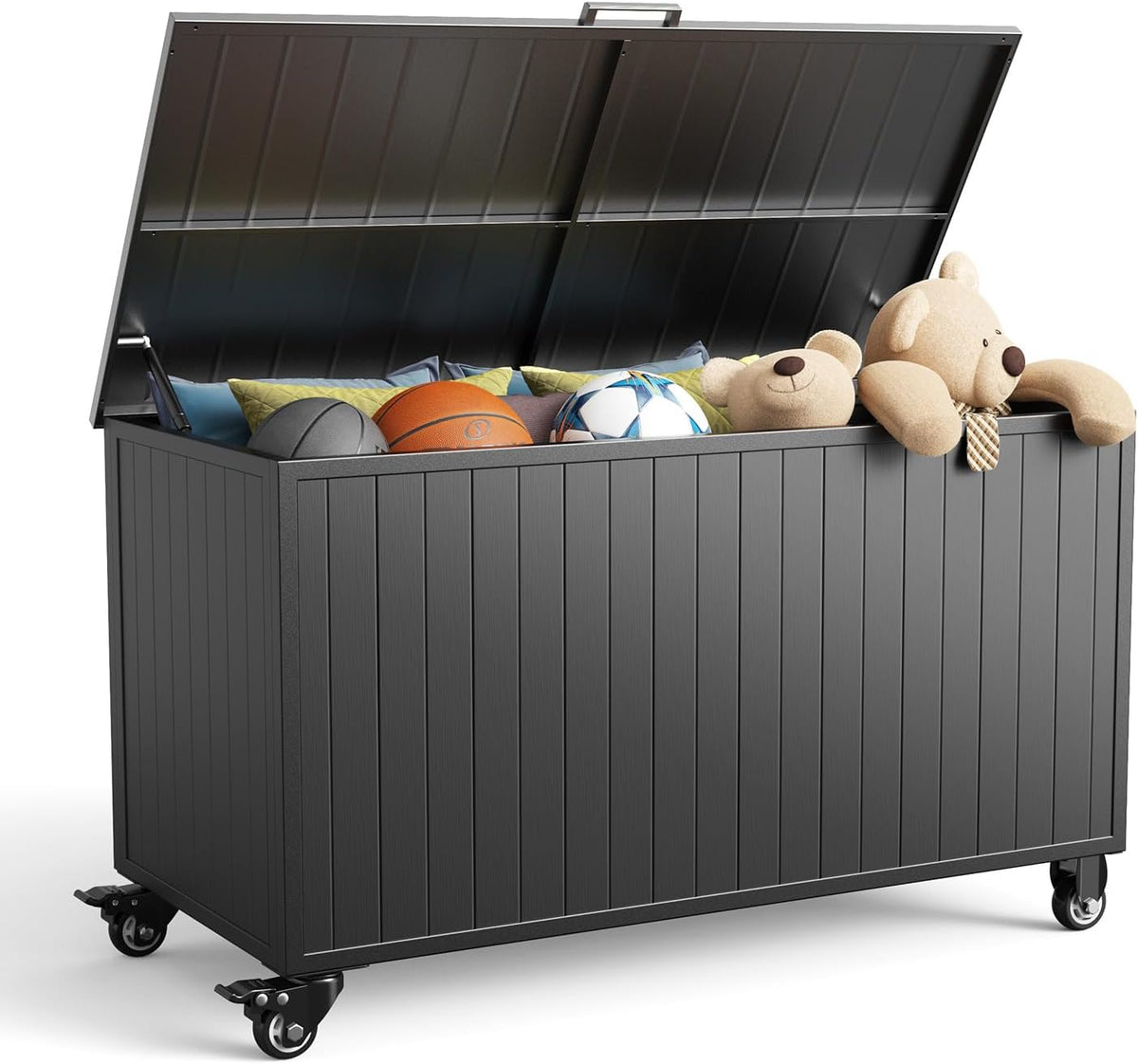 150 gallon outdoor storage box with wheels, metal, main product view