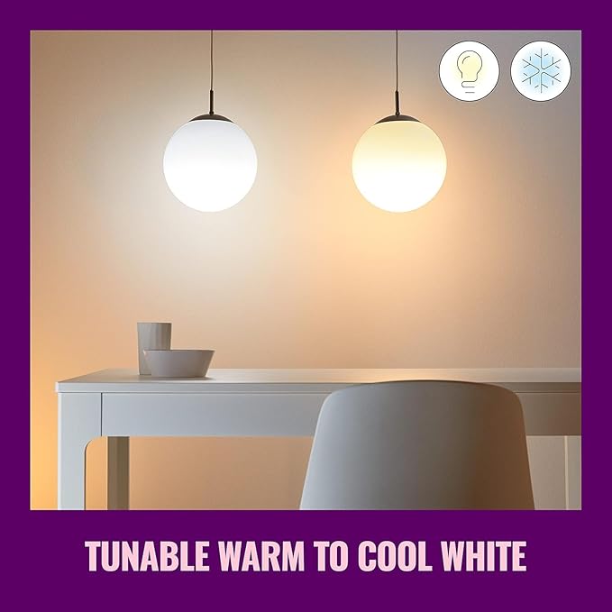 WiZ Clear 40W BA11 Tunable White Filament LED Smart Candle-Shaped Bulb - Image 5