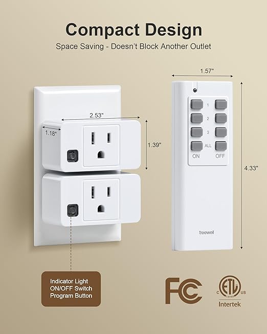 Remote Control Outlet, 200FT Long Range Wireless Light Switch, Mini Electrical - Image 5
