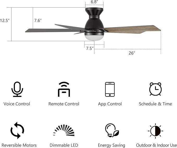 SMAAIR 52 Inch Smart Ceiling Fan - Image 8