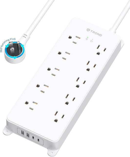 TROND 360° Rotating Plug Surge Protector Power Strip, ETL Listed, 2 USB A and 2 by TRONDOfficial