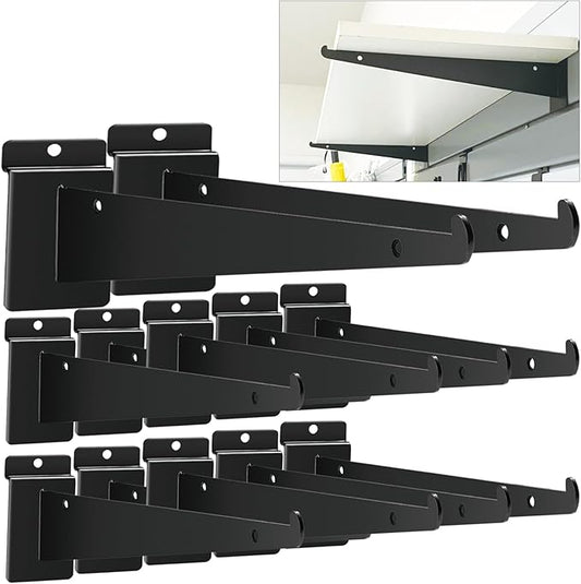 12 Pack Slatwall Knife Shelf Brackets 14 inch, Heavy Duty Slatwall Shelf by APOCHON