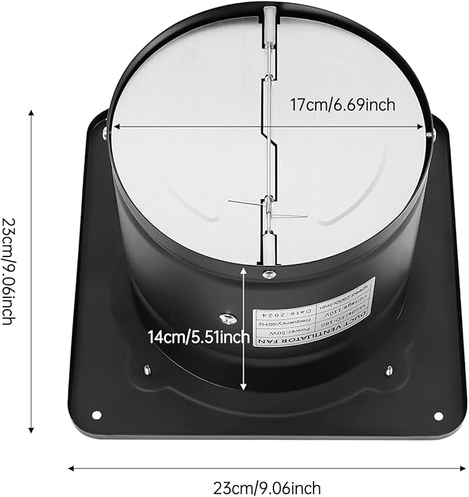 XUFOPLY 7 Inch Exhaust Fan, 110V 100W Wall Mounted Vent Fans 2600RPM Kitchen - Image 8