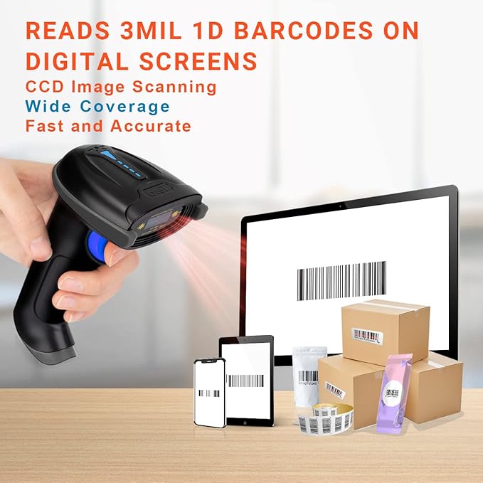 Tera Pro 1D Wireless Barcode Scanner 3 in 1 Bluetooth & 2.4G Wireless & USB - Image 3